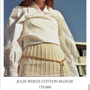 Maison Cleo White Cotton Julie Blouse size 36